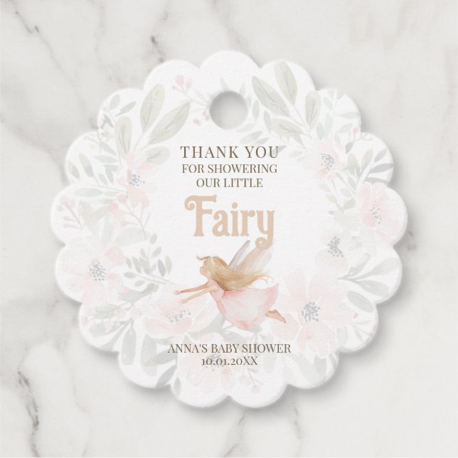 Étiquettes Cadeau Merci de Baby shower de farine de Blonde (Devant)