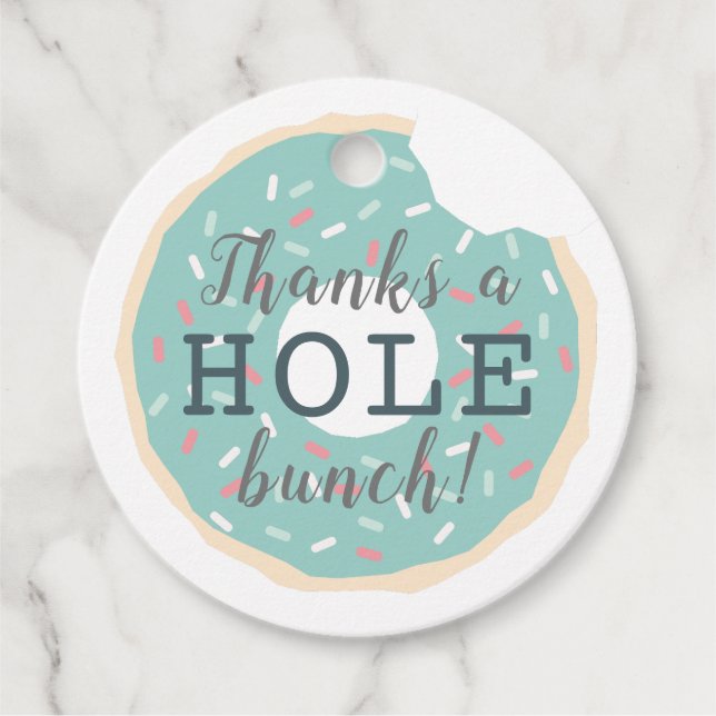 Étiquettes Cadeau Merci de Baby shower de la Donut verte (Devant)