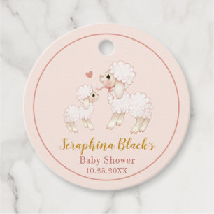 Étiquettes Cadeau Merci de Baby shower de mouton rose doux