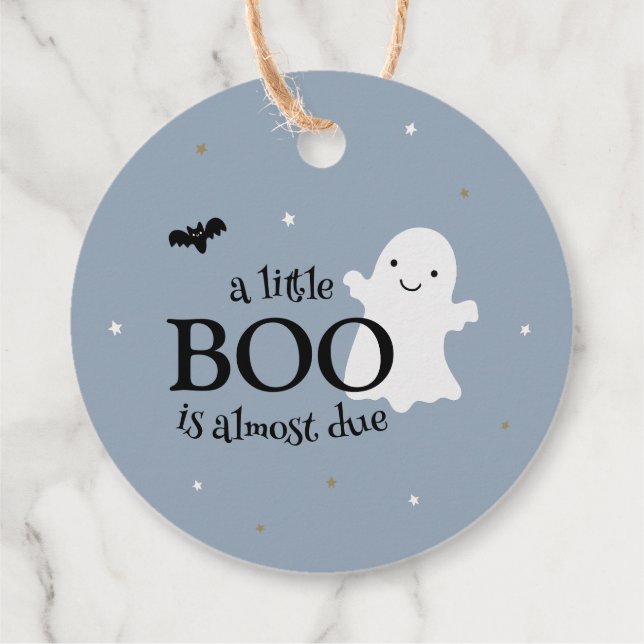 Étiquettes Cadeau Merci de Baby shower de petit garçon d'Halloween (Dos)