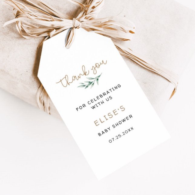 Étiquettes-cadeau Merci de Baby shower neutre pour les femmes (Créateur téléchargé)