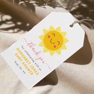 Étiquettes-cadeau Merci de Baby shower peu soleil