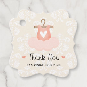Étiquettes Cadeau Merci de Baby shower rose Ballerina Tutu