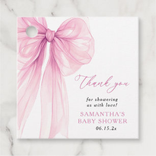 Étiquettes Cadeau Merci de Baby shower rose moderne