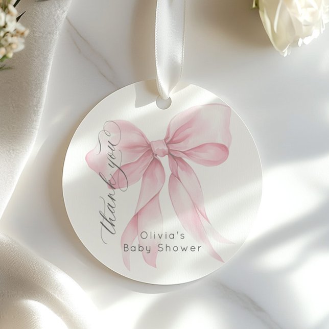 Étiquettes Cadeau Merci de Baby shower rose pâle (Créateur téléchargé)