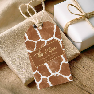 Étiquettes-cadeau Merci de Bachelorette de sauvage Giraffe ID1152