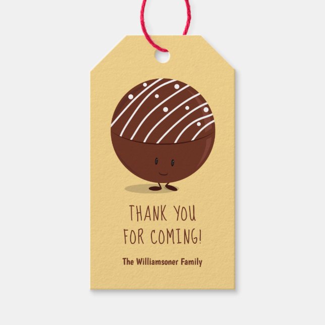 Étiquettes-cadeau Merci de bombe au chocolat chaud (Devant)