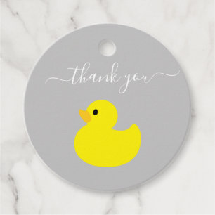 Étiquettes Cadeau Merci de canard jaune
