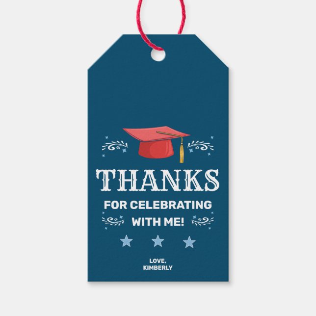Étiquettes-cadeau Merci de célébrer avec ma graduation (Devant)