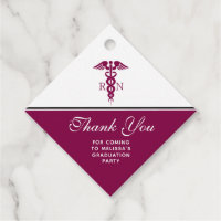 Merci de diplôme en infirmière avec Red Caduceus