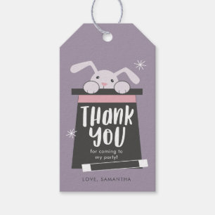 Étiquettes-cadeau Merci de fête d'anniversaire de lapin de spectacl