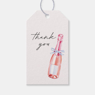 Étiquettes-cadeau Merci de fête de la plage rose