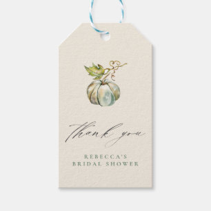 Étiquettes-cadeau Merci de Fête des mariées Citrouille de calligraph