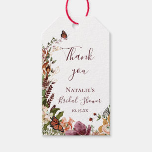 Étiquettes-cadeau Merci de Fête des mariées d'aquarelle Rustique Aut