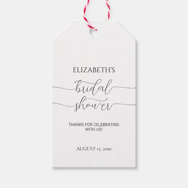 Étiquettes-cadeau Merci de Fête des mariées de script minimal simple (Devant)
