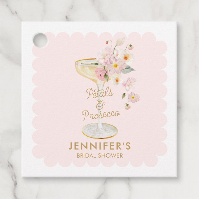 Étiquettes Cadeau Merci de Fête des mariées des pétales et des procu (Devant)
