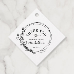 Étiquettes Cadeau Merci de Fête des mariées floral rustique