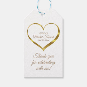 Étiquettes-cadeau Merci de Fête des mariées Gold Heart