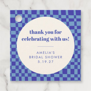 Étiquettes Cadeau Merci de Fête des mariées personnalisé bleu tablea