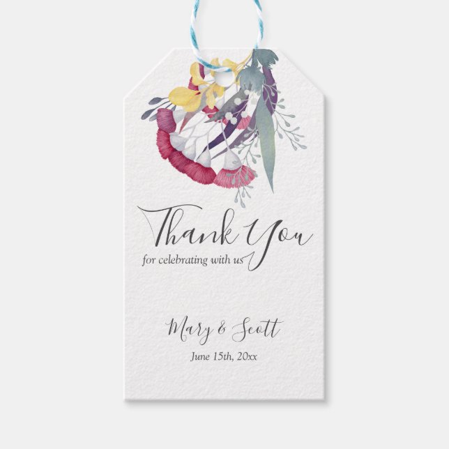 Étiquettes-cadeau Merci de feuillage Floral Australien (Devant)