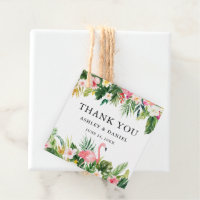 Merci de Flamant rose de Mariage floral tropical