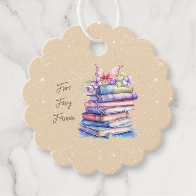 Étiquettes Cadeau Merci de la fête du livre blanc (Devant)