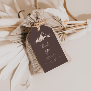Étiquettes-cadeau Merci de Mariage campagnard de montagne Clear