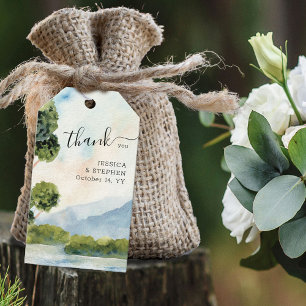Étiquettes-cadeau Merci de Mariage d'aquarelle À feuillage persistan