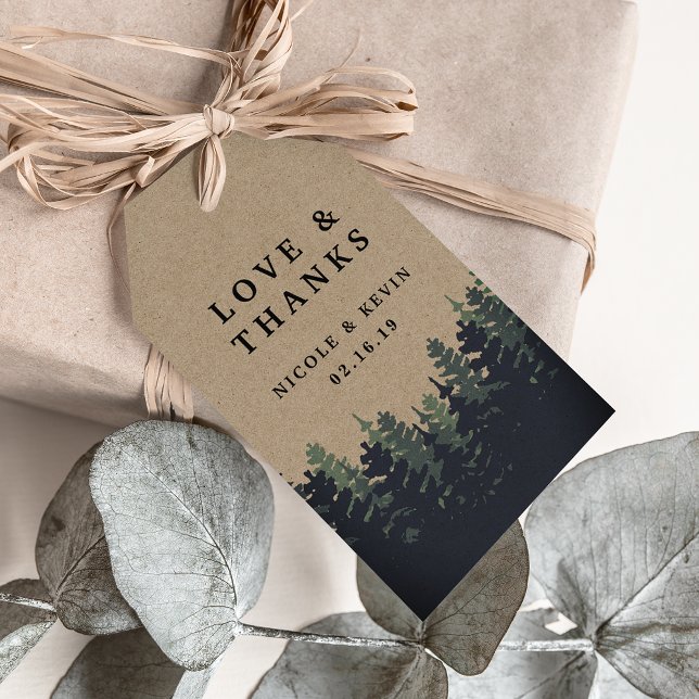 Étiquettes-cadeau Merci de Mariage de forêt d'hiver (Créateur téléchargé)