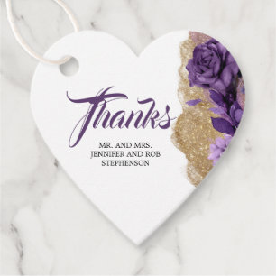 Étiquettes Cadeau Merci de Mariage de Parties scintillant foncé viol