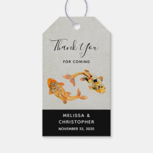 Étiquettes-cadeau Merci de Mariage de poisson Gold Koi élégant