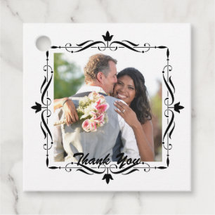 Étiquettes Cadeau Merci de mariage élégant Photo personnalisée