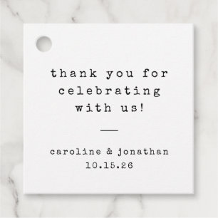 Étiquettes Cadeau Merci de mariage personnalisé Retro White