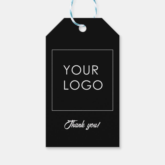 Étiquettes-cadeau Merci de marque Logo d'entreprise simple (Devant)