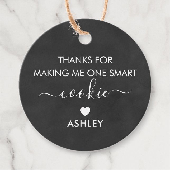 Étiquettes Cadeau Merci de me rendre un Smart Cookie Chalkboard (Devant)