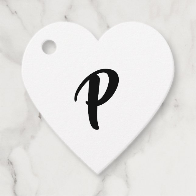 Étiquettes Cadeau Merci de monogramme Décontracté noir (Devant)