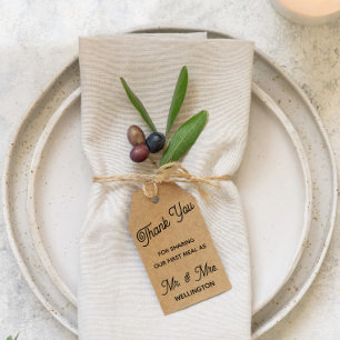 Étiquettes-cadeau Merci de partage Notre premier Mariage de repas