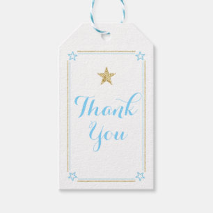 Étiquettes-cadeau Merci de Parties scintillant Star Blue Gold