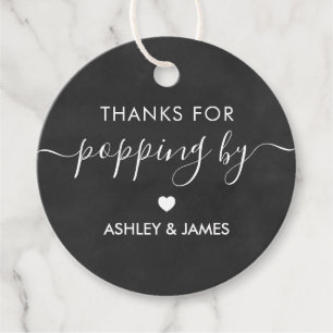 Étiquettes Cadeau Merci de Popping By Tag, Mariage Tag, Chalkboard