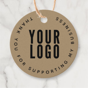 Étiquettes Cadeau Merci de soutenir mon logo de Kraft affaires