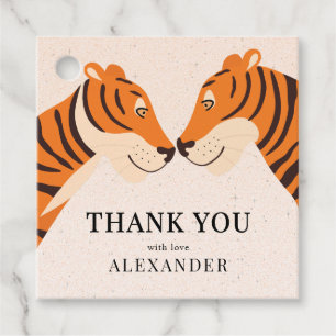 Étiquettes Cadeau Merci de tigre Safari pour enfants