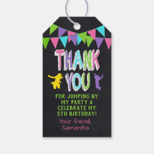 Étiquettes-cadeau Merci de venir Jump Party Pink Favor Tag
