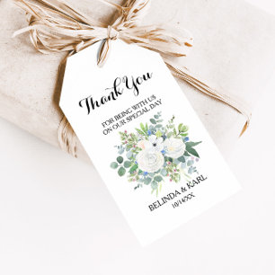 Étiquettes-cadeau Merci de verdure tropicale des eucalyptus