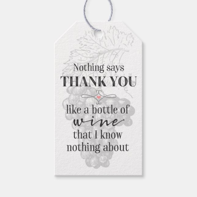 Étiquettes-cadeau Merci de vin personnalisé (Devant)