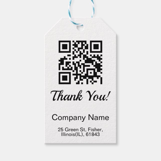 Étiquettes-cadeau Merci d'entreprise de code QR (Devant)