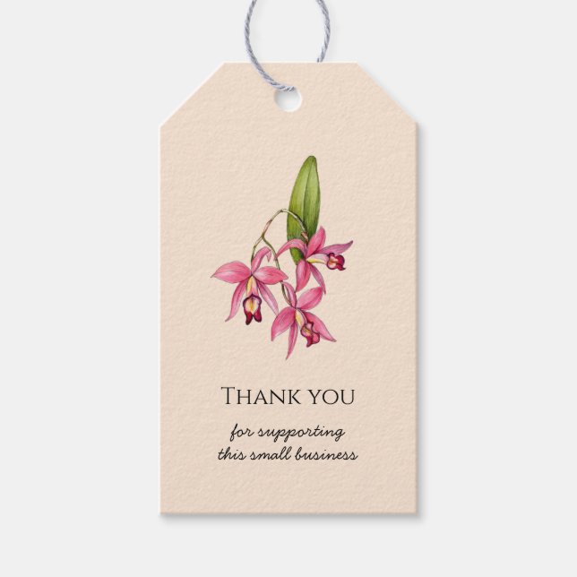 Étiquettes-cadeau Merci des orchidées pour soutenir les petites entr (Devant)