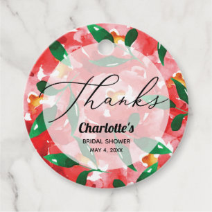Étiquettes Cadeau Merci des Roses rouges
