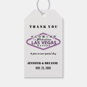 Étiquettes-cadeau Merci des signes de Las Vegas pour l'arrivée sur m