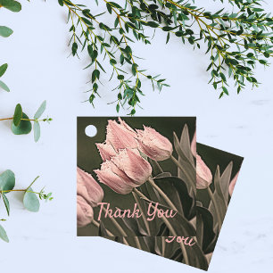 Étiquettes Cadeau Merci des tulipes stylisées