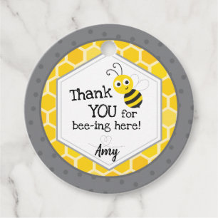 Étiquettes Cadeau Merci d'être ici - Bumble Bee